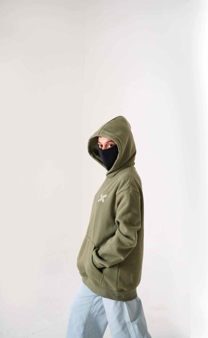 Olive Green Pullover Hoodie