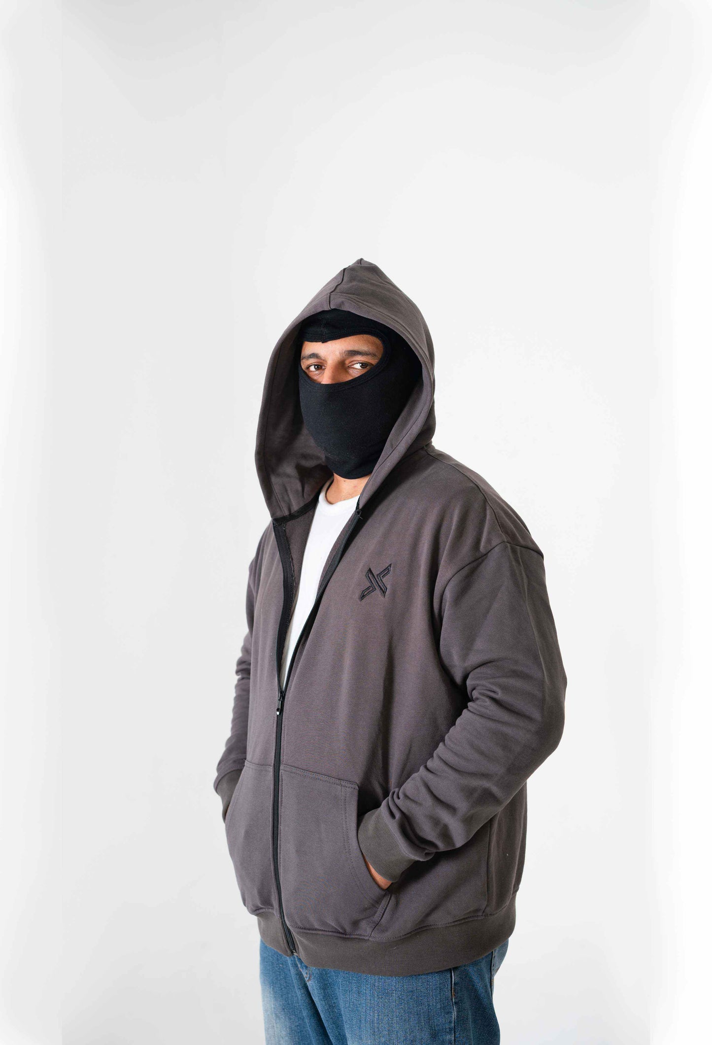 Charcoal Grey Zipped Hoodie